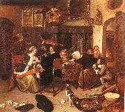 Jan Steen The Dissolute Household painting